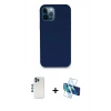MARSİLYAN™- iPhone 12 Pro Kılıf Zirve Modern Özel Seri - Siyah 3D Antistatik Cam Ekran Koruyucu + Shine Kamera Lens - MI