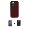 MARSİLYAN™- iPhone 12 Pro Kılıf Zirve Modern Özel Seri - Siyah 3D Antistatik Hayalet Cam Ekran Koruyucu + Neon Fosforlu Kamera Lens - MI