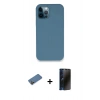 MARSİLYAN™- iPhone 12 Pro Kılıf Zirve Modern Özel Seri - Siyah 3D Antistatik Hayalet Cam Ekran Koruyucu + Shine Kamera Lens Koruma Cam - GD