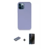 MARSİLYAN™- iPhone 12 Pro Kılıf Zirve Modern Özel Seri - Siyah 3D Antistatik Hayalet Cam Ekran Koruyucu + Renkli Kamera Lens Koruma Cam - YL