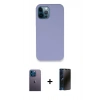 MARSİLYAN™- iPhone 12 Pro Kılıf Zirve Modern Özel Seri - Siyah 3D Antistatik Hayalet Cam Ekran Koruyucu + Neon Fosforlu Kamera Lens - MI