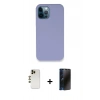 MARSİLYAN™- iPhone 12 Pro Kılıf Zirve Modern Özel Seri - Siyah 3D Antistatik Hayalet Cam Ekran Koruyucu + Shine Kamera Lens - GD