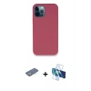 MARSİLYAN™- iPhone 12 Pro Kılıf Zirve Modern Özel Seri - Siyah 3D Antistatik Seramik Nano Ekran Koruyucu + Renkli Kamera Lens Koruma Cam - YL