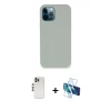 MARSİLYAN™- iPhone 12 Pro Kılıf Zirve Modern Özel Seri - Siyah 3D Antistatik Seramik Nano Ekran Koruyucu + Shine Kamera Lens - GS