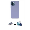 MARSİLYAN™- iPhone 12 Pro Kılıf Zirve Modern Özel Seri - Siyah 3D Antistatik Seramik Nano Ekran Koruyucu + Renkli Kamera Lens Koruma Cam - TU