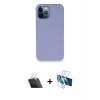 MARSİLYAN™- iPhone 12 Pro Kılıf Zirve Modern Özel Seri - Siyah 3D Antistatik Seramik Nano Ekran Koruyucu + Kamera Lens Koruma Cam - SF