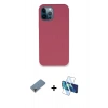 MARSİLYAN™- iPhone 12 Pro Kılıf Zirve Modern Özel Seri - Siyah 3D Antistatik Seramik Nano Ekran Koruyucu + Metal Kamera Lens Koruma Cam - MR