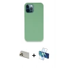 MARSİLYAN™- iPhone 12 Pro Kılıf Zirve Modern Özel Seri - Siyah 3D Antistatik Seramik Nano Ekran Koruyucu + Rainbow Kamera Lens Koruma Cam - GD