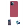 MARSİLYAN™- iPhone 12 Pro Kılıf Zirve Modern Özel Seri - Siyah 3D Antistatik Seramik Nano Ekran Koruyucu + Neon Fosforlu Kamera Lens - MI