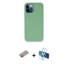 MARSİLYAN™- iPhone 12 Pro Kılıf Zirve Modern Özel Seri - Siyah 3D Antistatik Seramik Nano Ekran Koruyucu + Shine Kamera Lens Koruma Cam - SABE