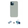 MARSİLYAN™- iPhone 12 Pro Kılıf Zirve Modern Özel Seri - Siyah 3D Antistatik Seramik Nano Ekran Koruyucu + Shine Kamera Lens Koruma Cam - MI