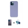 MARSİLYAN™- iPhone 12 Pro Kılıf Zirve Modern Özel Seri - Siyah 3D Antistatik Seramik Nano Ekran Koruyucu + Neon Fosforlu Kamera Lens - MI