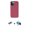MARSİLYAN™- iPhone 12 Pro Kılıf Zirve Modern Özel Seri - Siyah 3D Antistatik Seramik Nano Ekran Koruyucu + Renkli Kamera Lens Koruma Cam - TU
