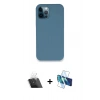 MARSİLYAN™- iPhone 12 Pro Kılıf Zirve Modern Özel Seri - Siyah 3D Antistatik Seramik Nano Ekran Koruyucu + Kamera Lens Koruma Cam - SF