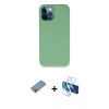 MARSİLYAN™- iPhone 12 Pro Kılıf Zirve Modern Özel Seri - Siyah 3D Antistatik Seramik Nano Ekran Koruyucu + Shine Kamera Lens Koruma Cam - GI