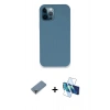 MARSİLYAN™- iPhone 12 Pro Kılıf Zirve Modern Özel Seri - Siyah 3D Antistatik Seramik Nano Ekran Koruyucu + Metal Kamera Lens Koruma Cam - MR