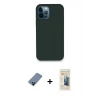 MARSİLYAN™- iPhone 12 Pro Kılıf Zirve Modern Özel Seri - Siyah 6D Mat Seramik Hayalet Nano Ekran Koruyucu + Metal Kamera Lens Koruma Cam - MI