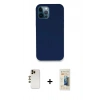 MARSİLYAN™- iPhone 12 Pro Kılıf Zirve Modern Özel Seri - Siyah 6D Mat Seramik Hayalet Nano Ekran Koruyucu + Shine Kamera Lens - GD