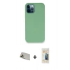 MARSİLYAN™- iPhone 12 Pro Kılıf Zirve Modern Özel Seri - Siyah 6D Mat Seramik Hayalet Nano Ekran Koruyucu + Rainbow Kamera Lens Koruma Cam - GD