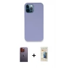 MARSİLYAN™- iPhone 12 Pro Kılıf Zirve Modern Özel Seri - Siyah 6D Mat Seramik Hayalet Nano Ekran Koruyucu + Neon Fosforlu Kamera Lens - TU