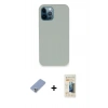 MARSİLYAN™- iPhone 12 Pro Kılıf Zirve Modern Özel Seri - Siyah 6D Mat Seramik Hayalet Nano Ekran Koruyucu + Metal Kamera Lens Koruma Cam - KUYL
