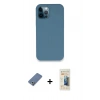 MARSİLYAN™- iPhone 12 Pro Kılıf Zirve Modern Özel Seri - Siyah 6D Mat Seramik Hayalet Nano Ekran Koruyucu + Metal Kamera Lens Koruma Cam - AKYL