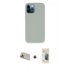 MARSİLYAN™- iPhone 12 Pro Kılıf Zirve Modern Özel Seri - Siyah 6D Mat Seramik Hayalet Nano Ekran Koruyucu + Rainbow Kamera Lens Koruma Cam - GD