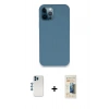 MARSİLYAN™- iPhone 12 Pro Kılıf Zirve Modern Özel Seri - Siyah 6D Mat Seramik Hayalet Nano Ekran Koruyucu + Shine Kamera Lens - MI