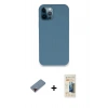 MARSİLYAN™- iPhone 12 Pro Kılıf Zirve Modern Özel Seri - Siyah 6D Mat Seramik Hayalet Nano Ekran Koruyucu + Metal Kamera Lens Koruma Cam - KI