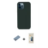 MARSİLYAN™- iPhone 12 Pro Kılıf Zirve Modern Özel Seri - Siyah 6D Mat Seramik Hayalet Nano Ekran Koruyucu + Shine Kamera Lens Koruma Cam - GS