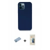 MARSİLYAN™- iPhone 12 Pro Kılıf Zirve Modern Özel Seri - Siyah 6D Mat Seramik Hayalet Nano Ekran Koruyucu + Shine Kamera Lens Koruma Cam - MI