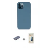 MARSİLYAN™- iPhone 12 Pro Kılıf Zirve Modern Özel Seri - Siyah 6D Mat Seramik Hayalet Nano Ekran Koruyucu + Renkli Kamera Lens Koruma Cam - MI
