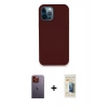 MARSİLYAN™- iPhone 12 Pro Kılıf Zirve Modern Özel Seri - Siyah 6D Mat Seramik Hayalet Nano Ekran Koruyucu + Neon Fosforlu Kamera Lens - TU