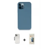 MARSİLYAN™- iPhone 12 Pro Kılıf Zirve Modern Özel Seri - Siyah 6D Mat Seramik Hayalet Nano Ekran Koruyucu + Shine Kamera Lens - GS