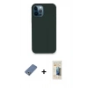 MARSİLYAN™- iPhone 12 Pro Kılıf Zirve Modern Özel Seri - Siyah 6D Mat Seramik Hayalet Nano Ekran Koruyucu + Metal Kamera Lens Koruma Cam - AKYL