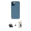 MARSİLYAN™- iPhone 12 Pro Kılıf Zirve Modern Özel Seri - Siyah 6D Mat Seramik Hayalet Nano Ekran Koruyucu + Şeffaf Kamera Lens Koruma Cam