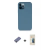 MARSİLYAN™- iPhone 12 Pro Kılıf Zirve Modern Özel Seri - Siyah 6D Mat Seramik Hayalet Nano Ekran Koruyucu + Metal Kamera Lens Koruma Cam - GD