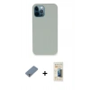 MARSİLYAN™- iPhone 12 Pro Kılıf Zirve Modern Özel Seri - Siyah 6D Mat Seramik Hayalet Nano Ekran Koruyucu + Metal Kamera Lens Koruma Cam - GS