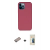 MARSİLYAN™- iPhone 12 Pro Kılıf Zirve Modern Özel Seri - Siyah 6D Mat Seramik Hayalet Nano Ekran Koruyucu + Sierra Blue Shine Kamera Lens Koruma Cam