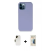MARSİLYAN™- iPhone 12 Pro Kılıf Zirve Modern Özel Seri - Siyah 6D Mat Seramik Hayalet Nano Ekran Koruyucu + Shine Kamera Lens - GD