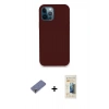 MARSİLYAN™- iPhone 12 Pro Kılıf Zirve Modern Özel Seri - Siyah 6D Mat Seramik Hayalet Nano Ekran Koruyucu + Metal Kamera Lens Koruma Cam - GD