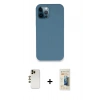 MARSİLYAN™- iPhone 12 Pro Kılıf Zirve Modern Özel Seri - Siyah 6D Mat Seramik Hayalet Nano Ekran Koruyucu + Shine Kamera Lens - GD