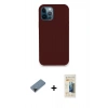 MARSİLYAN™- iPhone 12 Pro Kılıf Zirve Modern Özel Seri - Siyah 6D Mat Seramik Hayalet Nano Ekran Koruyucu + Shine Kamera Lens Koruma Cam - SH