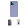 MARSİLYAN™- iPhone 12 Pro Kılıf Zirve Modern Özel Seri - Siyah 6D Mat Seramik Hayalet Nano Ekran Koruyucu + Neon Fosforlu Kamera Lens - BZ