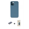 MARSİLYAN™- iPhone 12 Pro Kılıf Zirve Modern Özel Seri - Siyah 6D Mat Seramik Hayalet Nano Ekran Koruyucu + Renkli Kamera Lens Koruma Cam - SI