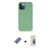 MARSİLYAN™- iPhone 12 Pro Kılıf Zirve Modern Özel Seri - Siyah 6D Mat Seramik Hayalet Nano Ekran Koruyucu + Metal Kamera Lens Koruma Cam - AKYL