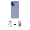 MARSİLYAN™- iPhone 12 Pro Kılıf Zirve Modern Özel Seri - Siyah 6D Mat Seramik Hayalet Nano Ekran Koruyucu + Shine Kamera Lens - MI