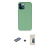 MARSİLYAN™- iPhone 12 Pro Kılıf Zirve Modern Özel Seri - Siyah 6D Mat Seramik Hayalet Nano Ekran Koruyucu + Renkli Kamera Lens Koruma Cam - MI