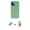 MARSİLYAN™- iPhone 12 Pro Kılıf Zirve Modern Özel Seri - Siyah 6D Mat Seramik Hayalet Nano Ekran Koruyucu + Metal Kamera Lens Koruma Cam - KUYL