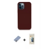 MARSİLYAN™- iPhone 12 Pro Kılıf Zirve Modern Özel Seri - Siyah 6D Mat Seramik Hayalet Nano Ekran Koruyucu + Metal Kamera Lens Koruma Cam - KUYL